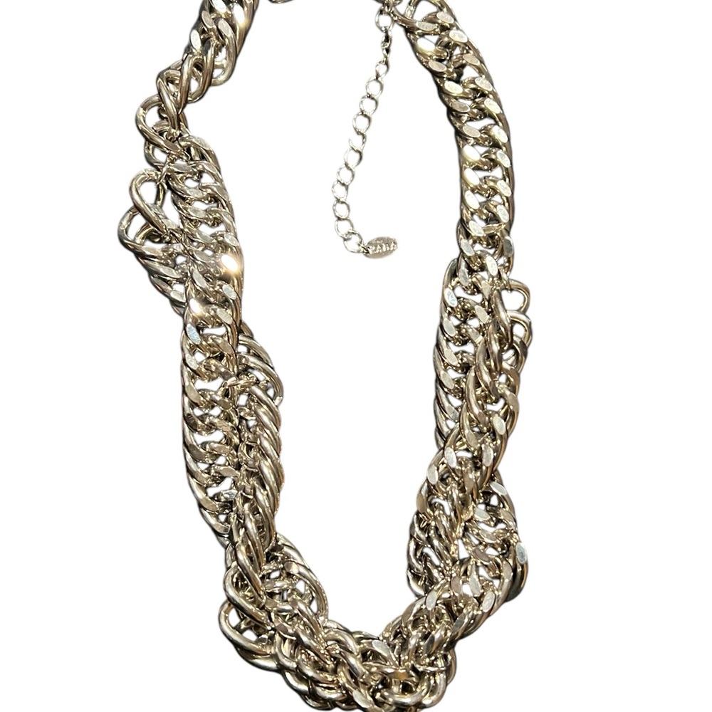 Zara Silver heavy Chunky ZARA Twisted Chain Necklace